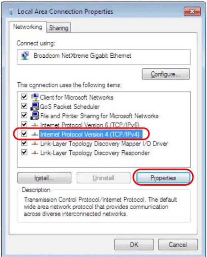 Local Area Connection Properties Networking Sharing Connect using: Broadcom NetXtreme Gigabit Ethernet Configure... This connection uses the following items: Client for Microsoft Networks QoS Packet Scheduler File and Printer Sharing for Microsoft Networks Internet Protocol Version 6 (TCP/IPv6) Internet Protocol Version 4 (TCP/IPv4) Link-Layer Topology Discovery Mapper I/O Driver Link-Layer Topology Discovery Responder Install... Uninstall Properties Description Transmission Control Protocol/Internet Protocol. The default wide area network protocol that provides communication across diverse interconnected networks. OK Cancel