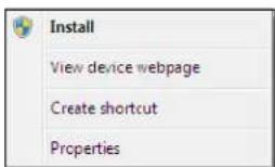 Install View device webpage Create shortcut Properties