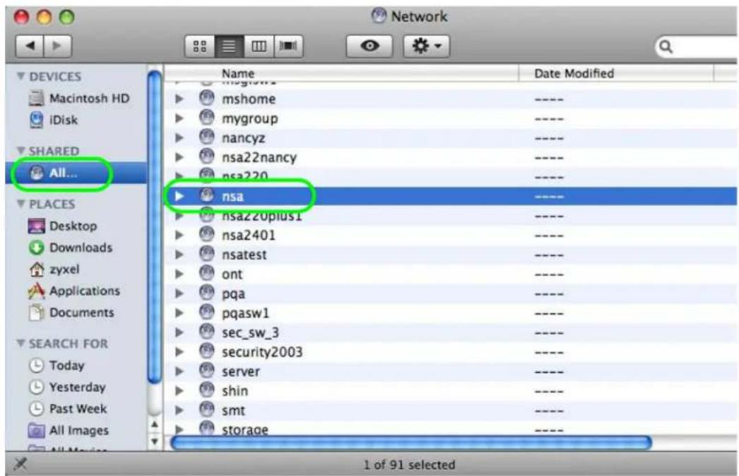 Network DEVICES Macintosh HD iDisk SHARED All... PLACES Desktop Downloads zyxel Applications Documents SEARCH FOR Today Yesterday Past Week All Images Name Date Modified mshome ---- mygroup ---- nancyz ---- nsa22nancy ---- nsa220 ---- nsa ---- nsa220plus1 ---- nsa2401 ---- nsatest ---- ont ---- pqa ---- pqasw1 ---- sec_sw_3 ---- security2003 ---- server ---- shin ---- smt ---- storage ---- 1 of 91 selected