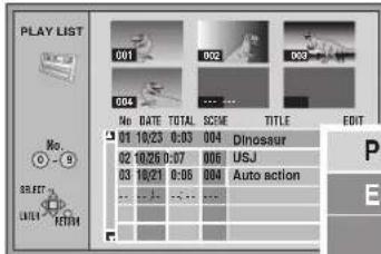 PANASONIC DMR-E50EG9-S - Press [▲, ▼] to select the play list that contains the scene you want to play and press [▶]. - 1