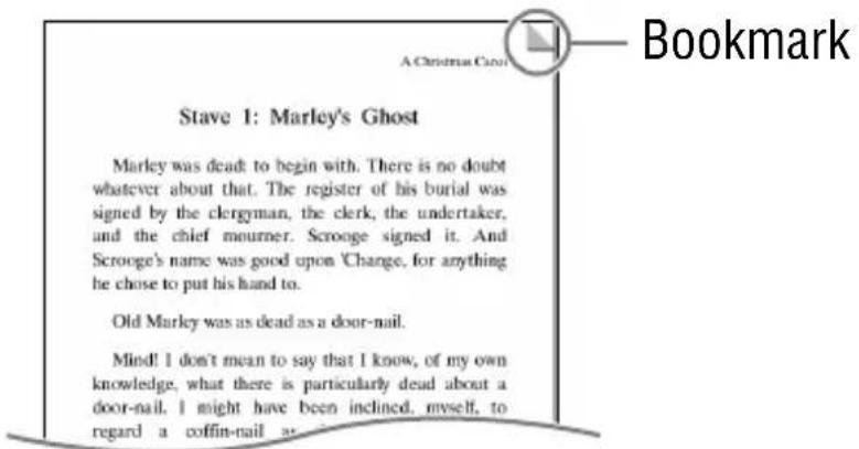A Christmas Guide Bookmark Stave 1: Marley's Ghost Marley was dead to begin with. There is no doubt whatever about that. The register of his burial was signed by the clergyman, the clerk, the undertaker, and the chief mourner. Scrouge signed it. And Scrouge's name was good upon 'Change, for anything he chose to put his hand to. Old Marley was as dead as a door-nail. Mind! I don't mean to say that I know, of my own knowledge, what there is particularly dead about a door-nail. I might have been inclined, myself, to regard a coffin-nail as well.