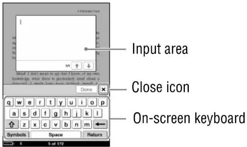 A Delicious Card Input area Close icon On-screen keyboard Done Symbols Space Return