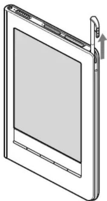 SONY PRS-600SC - Removing the supplied stylus - 1