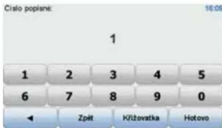 Cislo poplne: 16:09 1 1 2 3 4 5 6 7 8 9 0 ◀ Zpět Křížovatka Hotovo