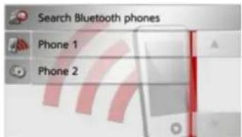 Search Bluetooth phones Phone 1 Phone 2