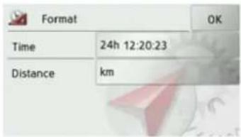 Format OK Time 24h 12:20:23 Distance km