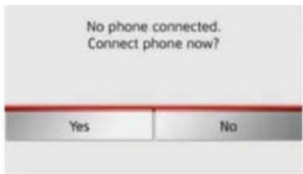 No phone connected. Connect phone now? Yes No