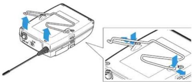 SENNHEISER SK 100 G3-G - Attaching the bodypack transmitter to clothing - 2