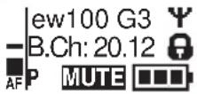 SENNHEISER SK 100 G3-G - Selecting a standard display - 4