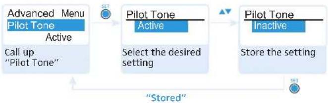 SENNHEISER SK 300 G3-G - Activating/deactivating the pilot tone transmission – "Pilot Tone" - 1