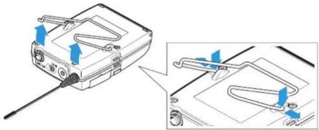 SENNHEISER SK 300 G3-G - Attaching the bodypack transmitter to clothing - 2