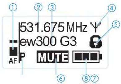 531.675 MHz ew300 G3 AF P MUTE