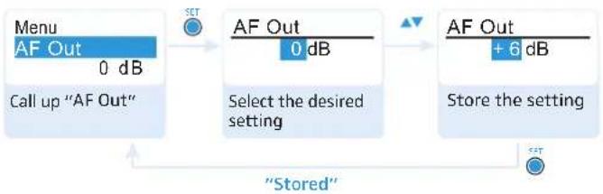 SENNHEISER EK 100 G3-G - Adjusting the audio output level - "AF Out" - 1