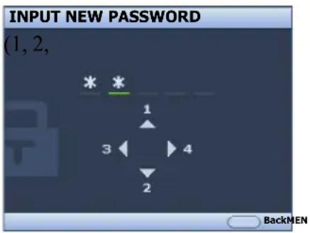 INPUT NEW PASSWORD (1, 2, * * 1 3 4 2 BackMEN