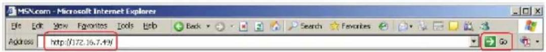 MSN.com - Microsoft Internet Explorer File Edit View Favorites Tools Help Back Search Favorites Go Address http://172.16.7.49/