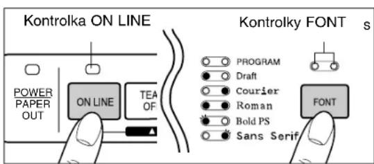 Kontrolka ON LINE POWER PAPER OUT ON LINE TEA OF Kontrolky FONT PROGRAM Draft Courier Roman Bold PS Sans Serif FONT