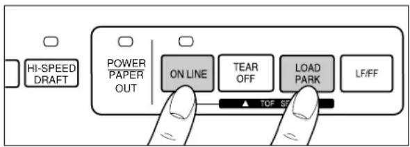 HI-SPEED DRAFT POWER PAPER OUT ON LINE TEAR OFF LOAD PARK LF/FF ▲ TOF SF