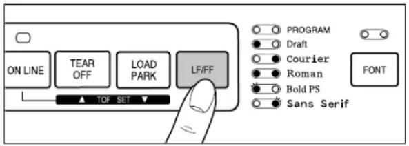ON LINE TEAR OFF LOAD PARK LF/FF PROGRAM Draft Courier Roman Bold PS Sans Serif FONT