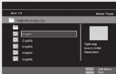 Item 1/5 USB1/PhotoSig City City01 City02 City03 City04 City05 Media Player Type:Jpg Size:3.016M Resolution: Edit Menu Exit