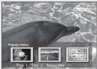Popup menu Title 1 Title 2 Bonus title