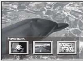 Popup menu Title 1 Title 2 Bonus title