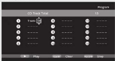 Program CD Track Total: 13 1 Tonic 2 6 - - 3 7 - - 4 5 - - 5 9 - - Play Clear Show Stop