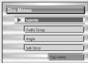 Disc Menus Subtitle Audio Setup Angle Sub Story Top Menu