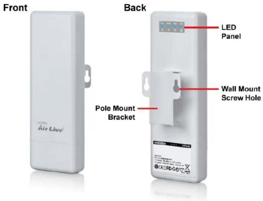 Front Air Live Back LED Panel Pole Mount Bracket Wall Mount Screw Hole