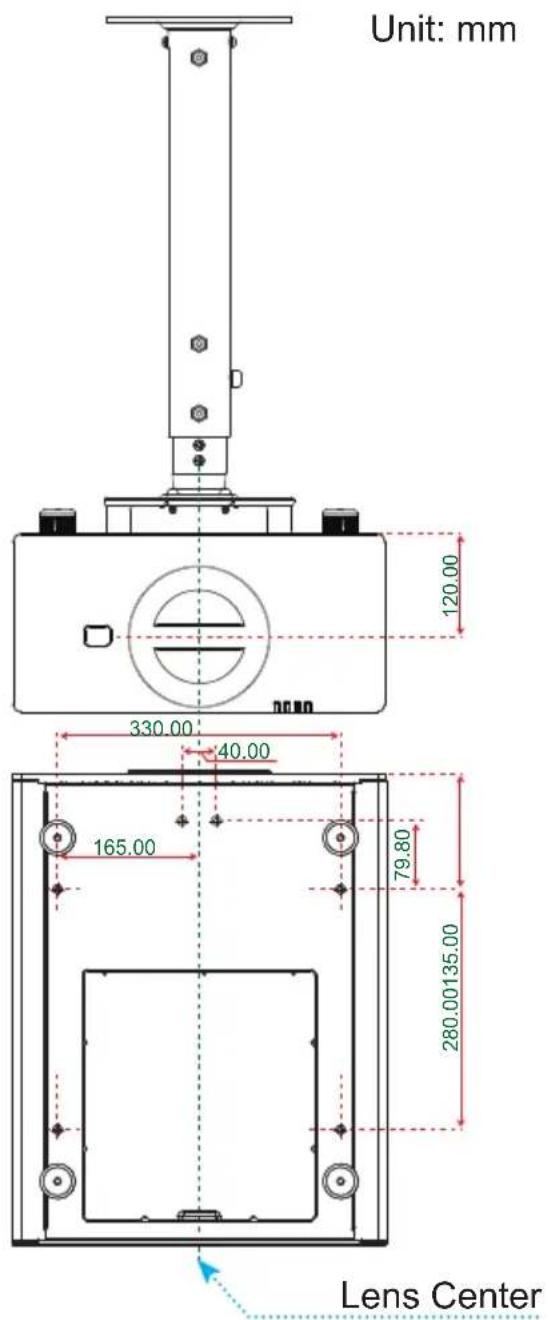 Unit: mm 120.00 330.00 40.00 165.00 79.80 280.00135.00 Lens Center
