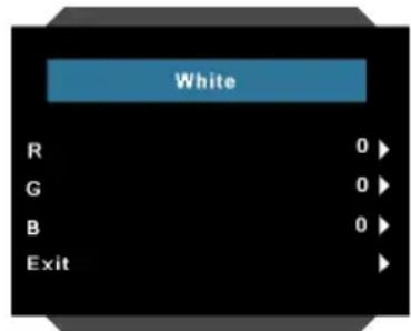 White R 0 ▶ G 0 ▶ B 0 ▶ Exit ▶