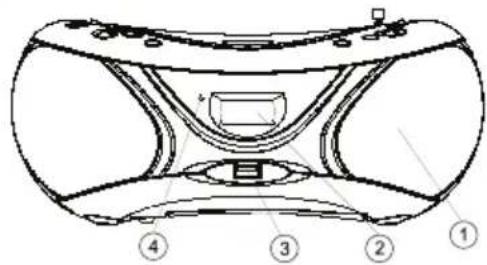 Technical diagram of a VR headset with numbered components labeled 1 to 4