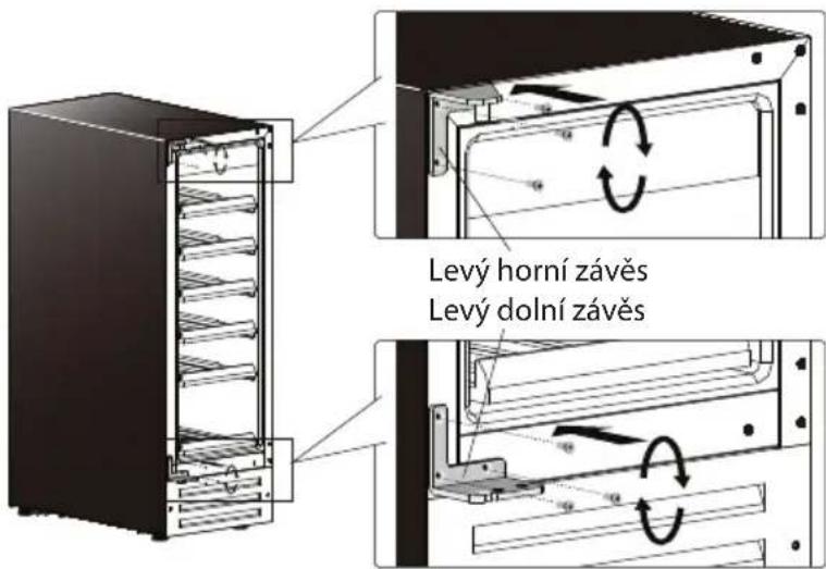 Levý horní závěs Levý dolní závěs