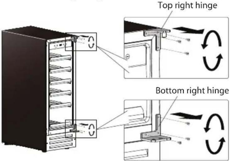 Top right hinge Bottom right hinge