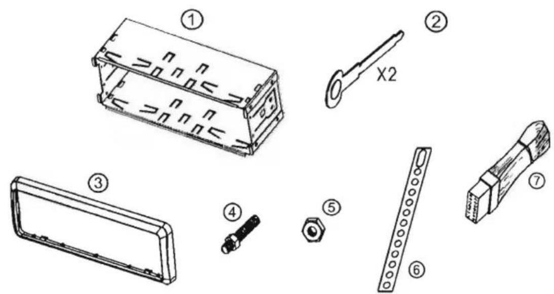 Technical diagram showing exploded view of mechanical components with numbered labels
