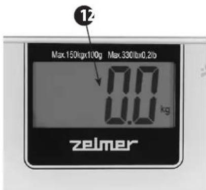 12 Max.150kpx100g Max.330lbx0,2lb 0.0 kg zelmer
