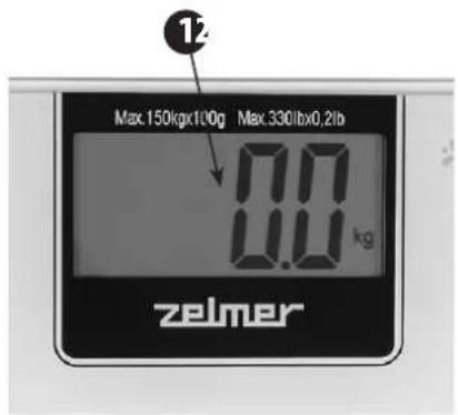 Max 150kgx100g Max 330lbx0.2lb 0.0 kg zelmer