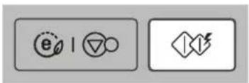 Two gray rectangular icons with symbols: one containing a circular icon and the other a stylized fish or arrow symbol.