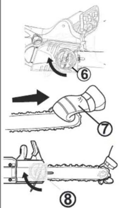 Technical diagram illustrating the step-by-step installation of a mechanical tool, showing steps from cutting to assembly.