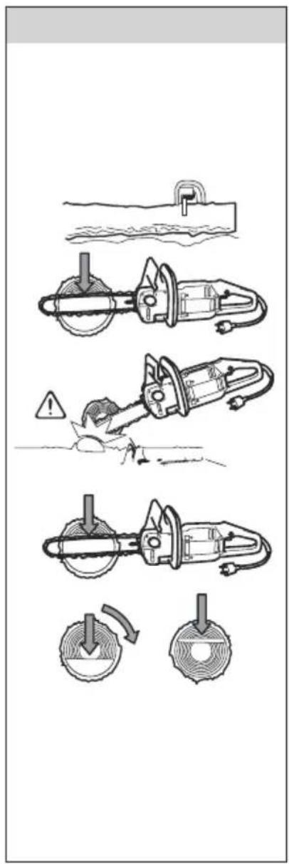 Diagram illustrating the step-by-step installation of a power saw, showing disassembly and reassembly with warning symbols.