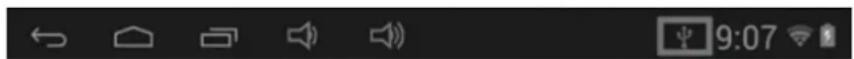 Mobile status bar with icons for home, phone, sound, and timer showing 9:07