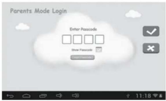 Parents Mode Login Enter Passcode Show Passcode OK Cancel