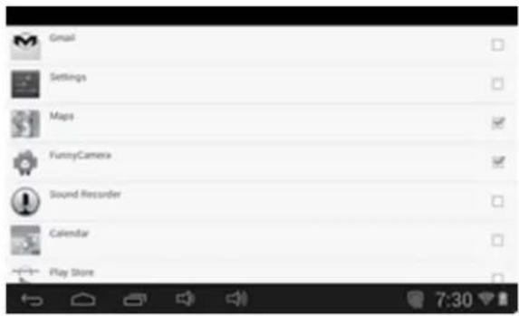 Gmail Settings Maps FunnyCamera Sound Recorder Calendar Play Store