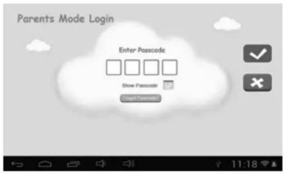 Parents Mode Login Enter Passcode Show Passcode Send Passcode