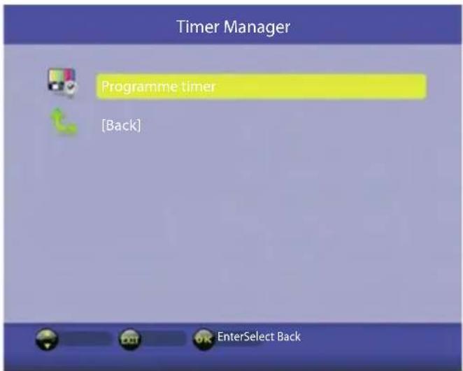 Timer Manager Programme timer [Back] EnterSelect Back