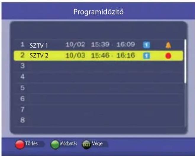Programidőzítő 1 SZTV 1 10/02 15:39 - 16:09 1 2 SZTV 2 10/03 15:46 - 16:16 1 3 4 5 6 7 8 Törlés Módosítás Vége
