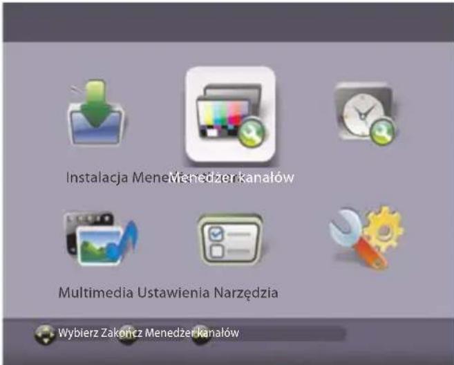 Instalacja Menedzer kanałów Multimedia Ustawienia Narzędzia Wybierz Zakółcz Menedzer kanałów