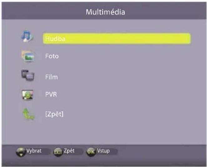 Multimédia Hudba Foto Film PVR [Zpět] Vybrat Zpět Vstup