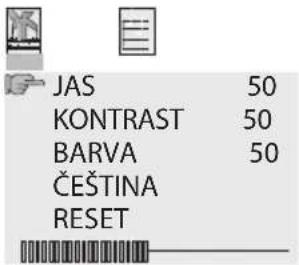 JAS 50 KONTRAST 50 BARVA 50 ČEŠTINA RESET