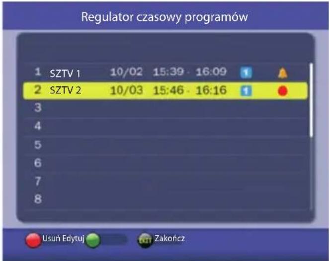 Regulator czasowy programów 1 SZTV 1 10/02 15:39 - 16:09 2 SZTV 2 10/03 15:46 - 16:16 3 4 5 6 7 8 Usuń Edytuj Zakończ