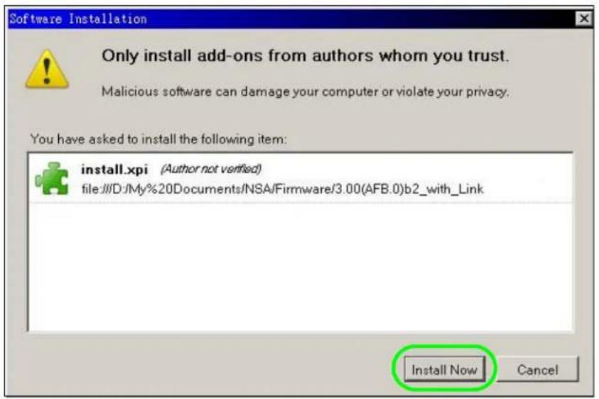 Software Installation Only install add-ons from authors whom you trust. Malicious software can damage your computer or violate your privacy. You have asked to install the following item: install.xpi (Author not verified) file:///D:/My%20Documents/NSA/Firmware/3.00(AFB.0)b2_with_Link Install Now Cancel